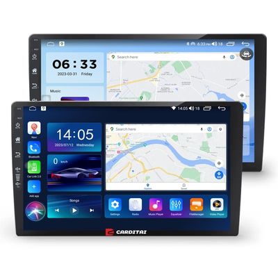 Reprodutor de DVD de carro de 9 polegadas Navegação Android com 6 128 GB 4G Wifi GPS Dsp Rds AM Double Din Car Radio