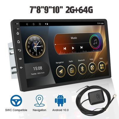 Universal Car Fitment 2.5D IPS Touch Screen 2 32G Android 12 Car Multimedia Player 9/10 polegadas Unidade de cabeça de áudio de rádio