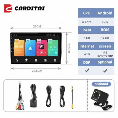 2DIN DSP Função 7 9 10 polegadas Touch Screen Android Car Radio GPS Navegação Multimédia