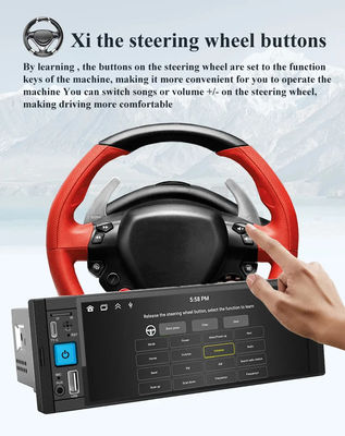 Car Radio Wireless Carplay 1Din MP5 Player com FM/AM/RDS Multimídia e Bluetooth