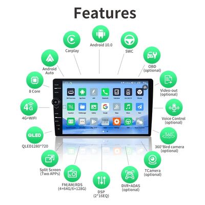 13' Touch Screen Android 12 Car Multimedia Player com WiFi e navegação GPS