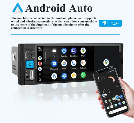 CarPlay com fio / Android Auto Wifi Bluetooth GPS sem mãos FM USB HD Touch Screen MP5 Player 1DIN 6,86 polegadas Rádio de carro Android