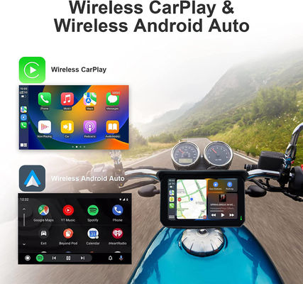 IP67 Impermeável 5 polegadas IPS Screen Motor Carplay GPS Navigator 2 em 1 Wireless Apple Car-play Android Auto