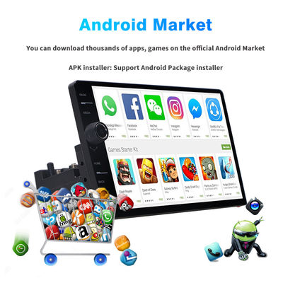 9" QLED Screen Android 10 Car DVD Player com Bluetooth GPS Universal Radio Stereo Head Unit Carplay