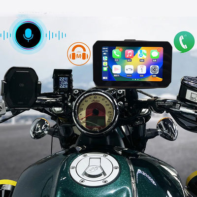 Navegação de motocicleta portátil GPS 5 polegadas sem fio Apple Carplay e Android Auto