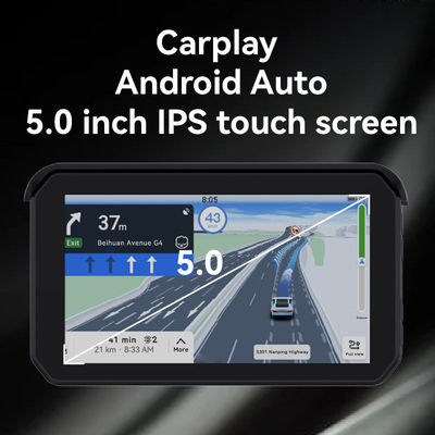 Navegação de motocicleta portátil GPS 5 polegadas sem fio Apple Carplay e Android Auto