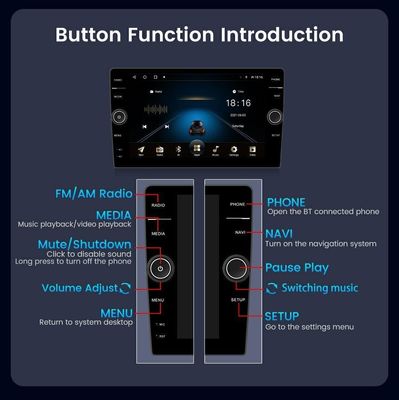 Full Fit Display Screen Car Stereo 8Core TS18 Multimedia Player para Montagem Universal de Carros