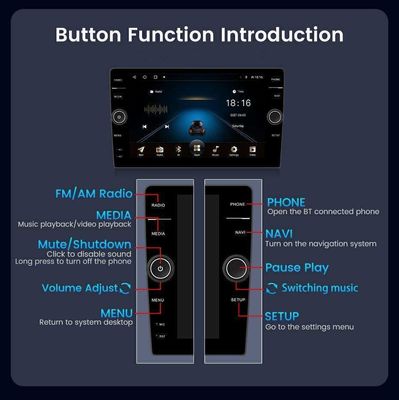 Universal Wi-Fi 9/10 polegadas Android 11.0 Car Multimedia Player para Toyota Nissan