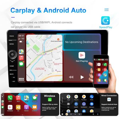 10.1&quot; Touch Screen 2 32GB Full-fit Android Media Player DVD 2Din Navegação Car Radio 360 Panorama CarPlay-Android Auto