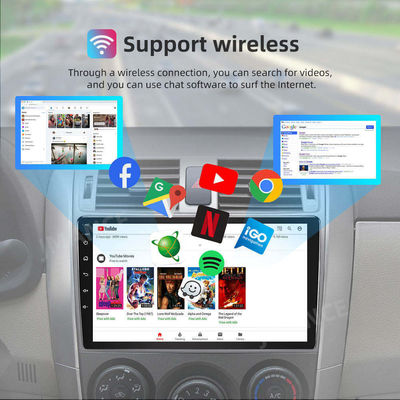 9" IPS/QLED Touch Screen Android 12 Car Radio com GPS Wifi Rear Camera e BT FM RDS