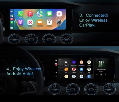 Qualcomm QCM6125 8-core CPU Wireless CarPlay Ai Box para Netflix YouTube 4G 64G LTE GPS