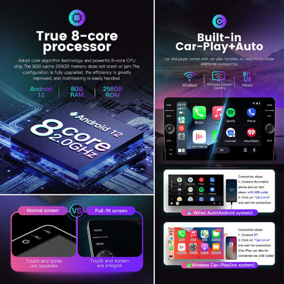 Universal Construído em 4G Android 12 Auto Electronics TS18 9/10inch Knob Headunit Car Radio