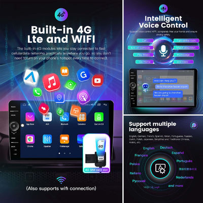 Universal Construído em 4G Android 12 Auto Electronics TS18 9/10inch Knob Headunit Car Radio
