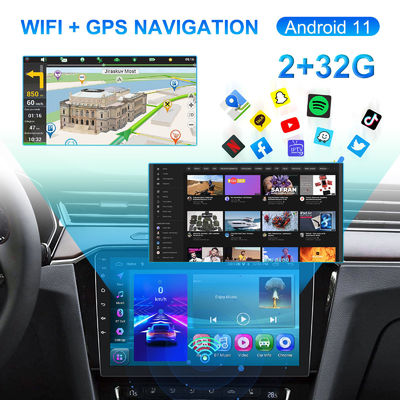Universal Car 2 Din Android12 Carplay GPS TS7 Player com suporte a vários idiomas