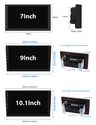 Universal Car 2 Din Android12 Carplay GPS TS7 Player com suporte a vários idiomas