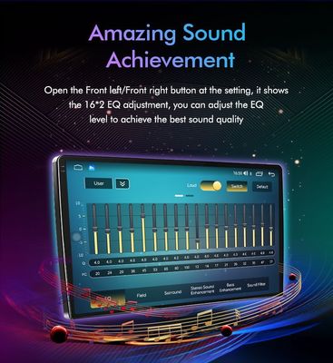 9'10" QLED 2000*1200 Screen 2 Din Android Car Stereo Player com ventilador de refrigeração incorporado