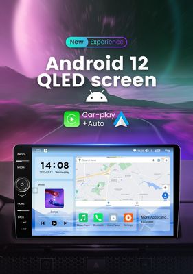 Botão de tela QLED TS10 9/10 polegadas Android Car Multimedia MP5 Rádio Bluetooth GPS Navigator
