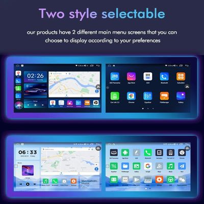 Reprodutor de DVD de carro de 9 polegadas Navegação Android com 6 128 GB 4G Wifi GPS Dsp Rds AM Double Din Car Radio