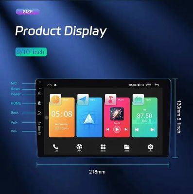 Reprodutor de DVD de carro de 9 polegadas Navegação Android com 6 128 GB 4G Wifi GPS Dsp Rds AM Double Din Car Radio