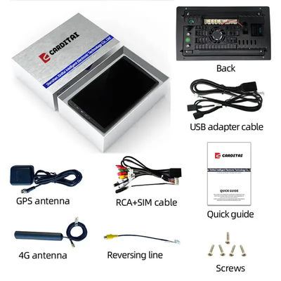 Reprodutor de DVD de carro de 9 polegadas Navegação Android com 6 128 GB 4G Wifi GPS Dsp Rds AM Double Din Car Radio