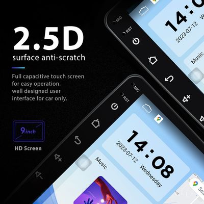 QLED Screen Android 9/10 polegadas 4G RAM 64G ROM Double Din Car MP5 Player com interface personalizada